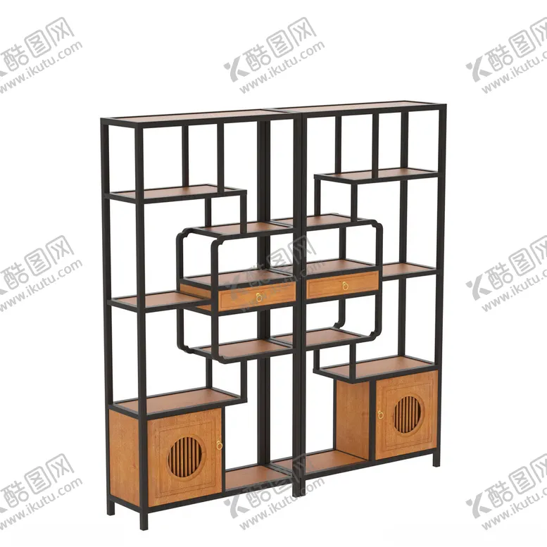 编号：49532812112346368348【酷图网】源文件下载-C4D模型书架
