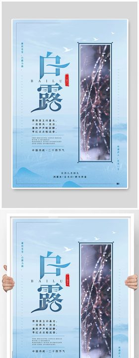 白露节气清新海报