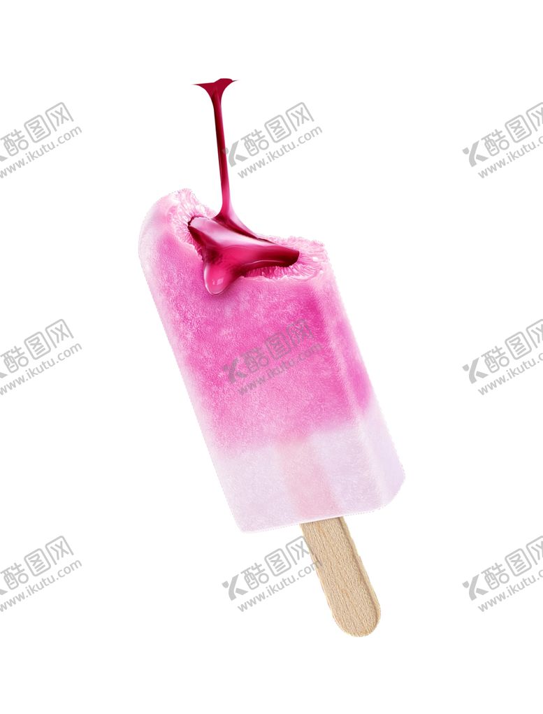 编号：88714206170501325413【酷图网】源文件下载-草莓沙冰冰棍雪糕