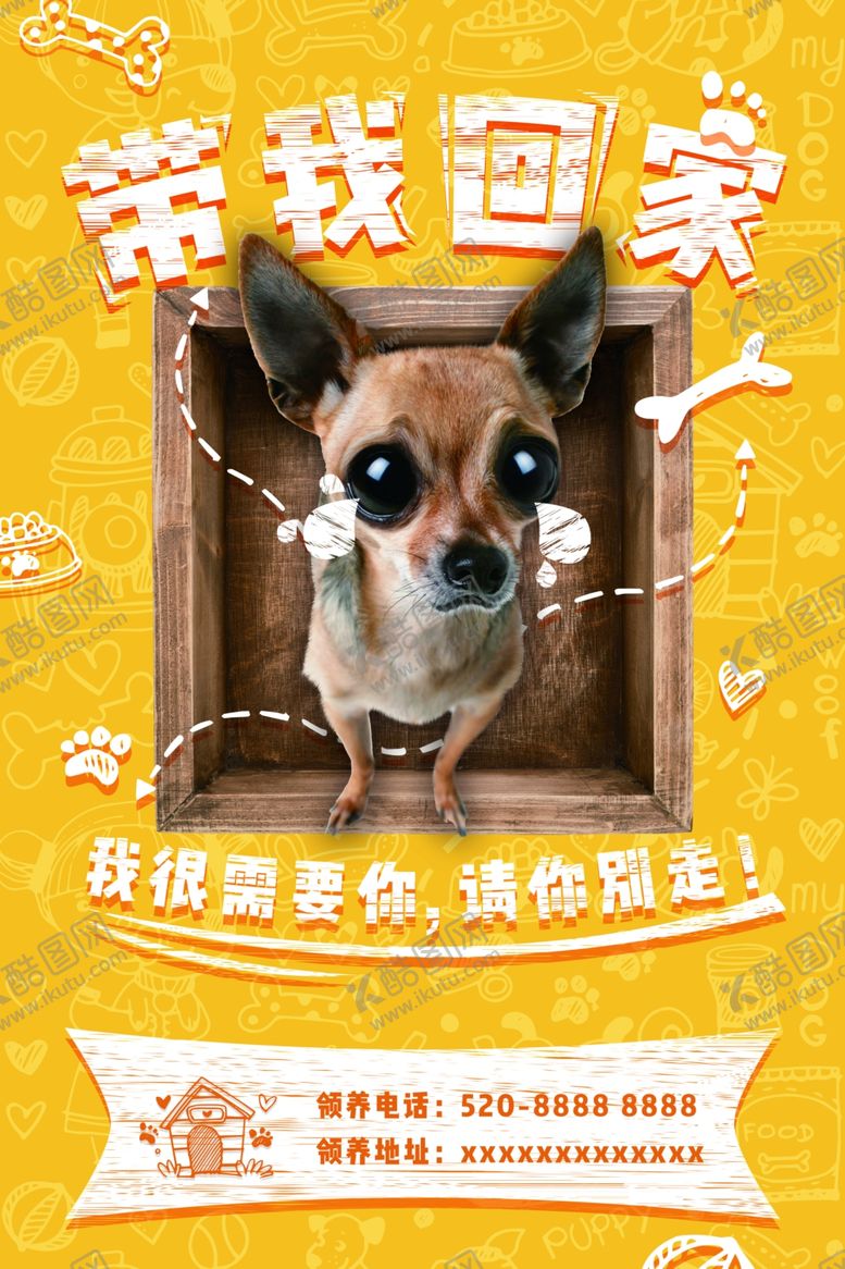 编号：68510910062124066232【酷图网】源文件下载-宠物领养海报