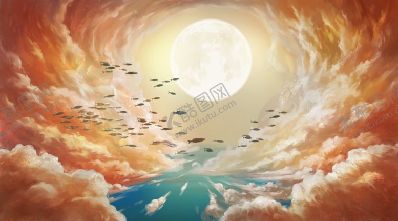 编号：43187611020212356529【酷图网】源文件下载-梦幻插画卡通手绘梦幻插画