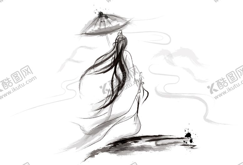 编号：25468010010833378475【酷图网】源文件下载-武侠水墨人物画