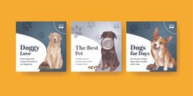 可爱狗狗主题宠物用品海报