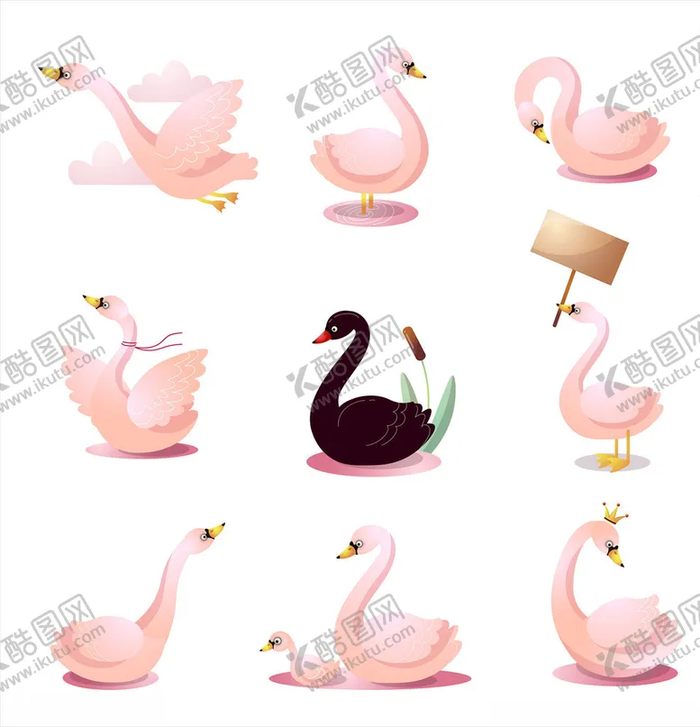 编号：33869105010637589597【酷图网】源文件下载-卡通天鹅