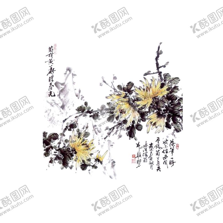 编号：73147910310853427750【酷图网】源文件下载-国画菊花