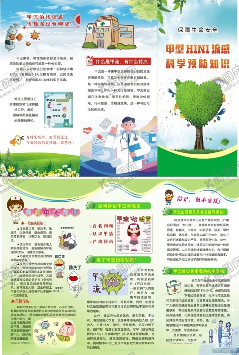 编号：52106703010050252329【酷图网】源文件下载-甲流知识宣传彩页
