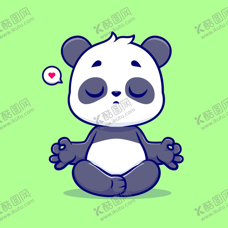 编号：58371410182046334057【酷图网】源文件下载-可爱卡通静坐大熊猫