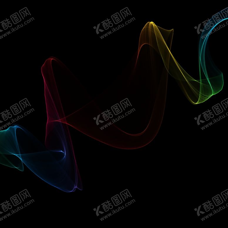 蓝色丝带烟雾飘带素材窗纱薄纱轻纱绸彩
