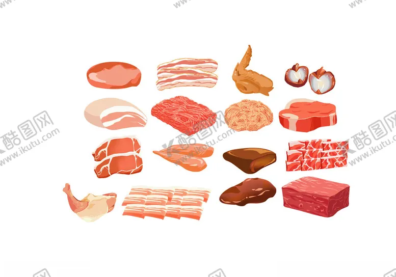 编号：80165403081819278167【酷图网】源文件下载-肉食物插画