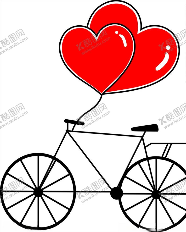 编号：33321409180638125166【酷图网】源文件下载-爱心气球单车