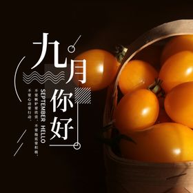 九月你好八小清新秋天海报