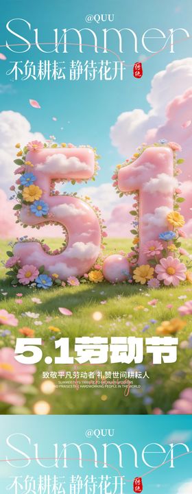 51花开放假通知海报