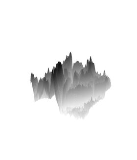 抽象山峰烟雾缭绕插画梦幻