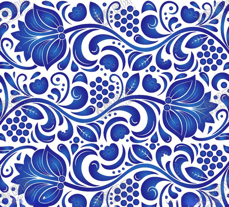 编号：88542210080725363369【酷图网】源文件下载-蓝色花纹