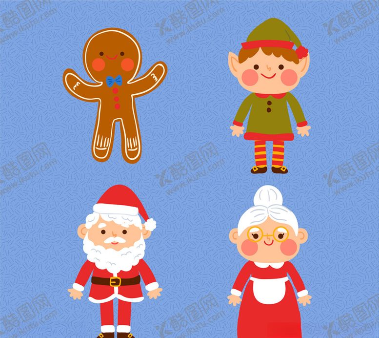 编号：19963110210912383211【酷图网】源文件下载-可爱圣诞节人物