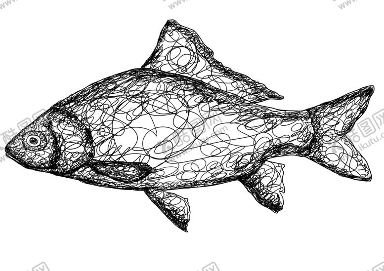 编号：39402109260147264805【酷图网】源文件下载-线描鱼