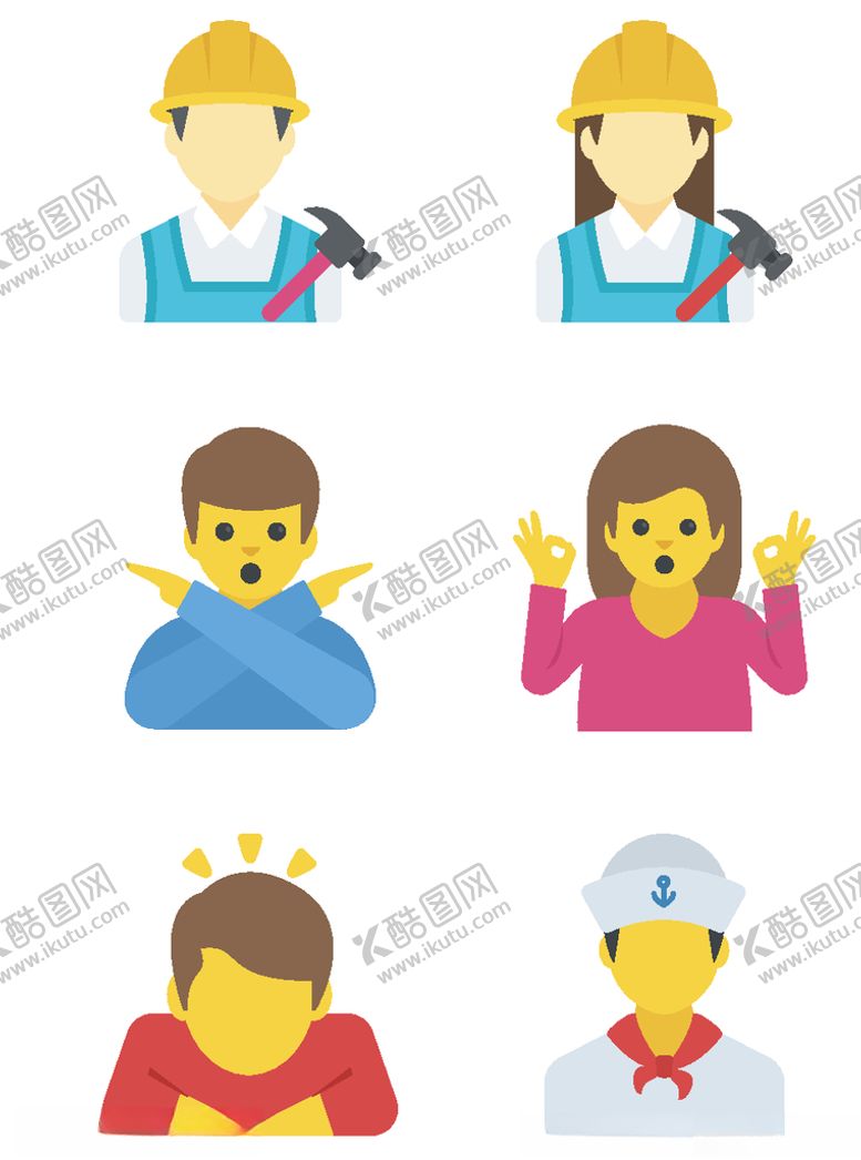 编号：48706010280757597054【酷图网】源文件下载-手绘人物图标