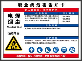 编号：27083509261341197584【酷图网】源文件下载-职业病 危害告知卡 电焊烟尘