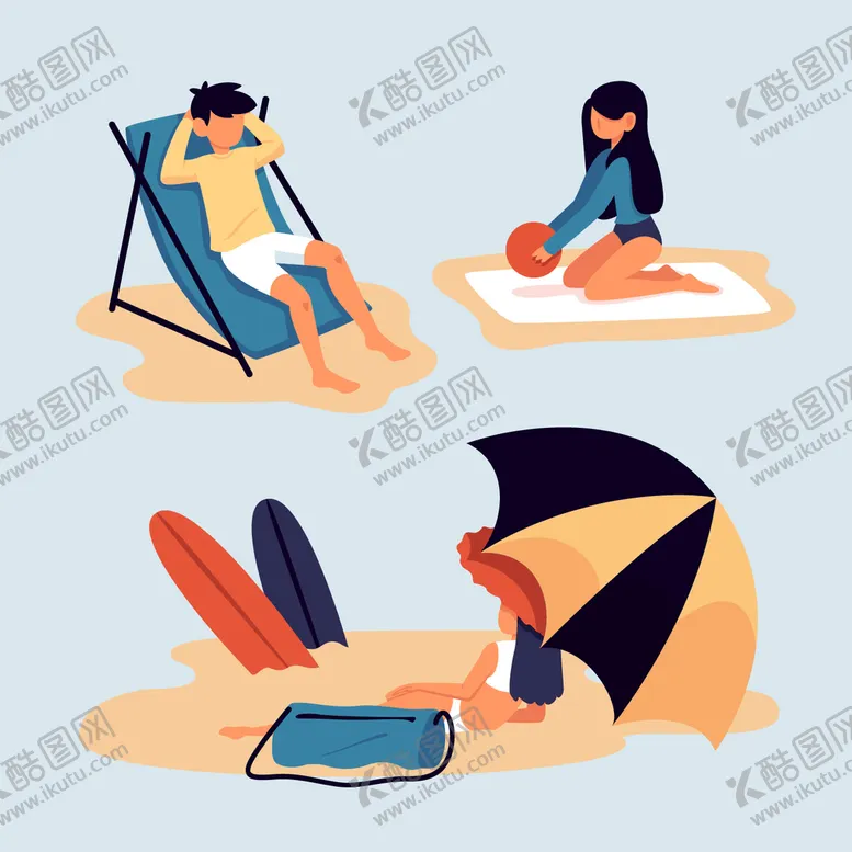 编号：34825910040837189385【酷图网】源文件下载-沙滩活动 