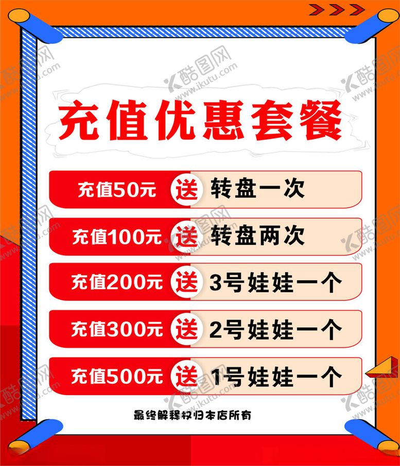 编号：83318203011335371200【酷图网】源文件下载-充值套餐海报