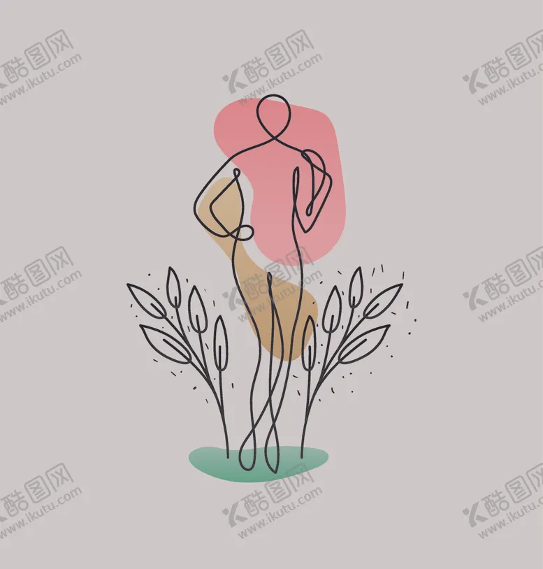 编号：62698604142152011778【酷图网】源文件下载-简笔抽象女人
