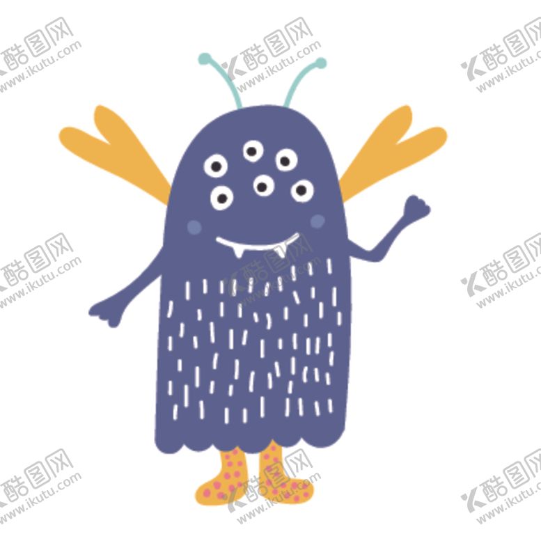 编号：99673605081734006090【酷图网】源文件下载-卡通小怪物插画