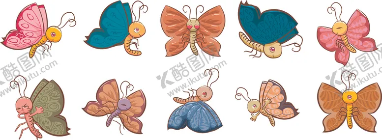 编号：24435209271546503393【酷图网】源文件下载-卡通蝴蝶