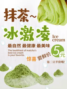 冰淇淋水果冷饮店展板促销素材