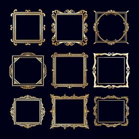 金色精美边框设计素材