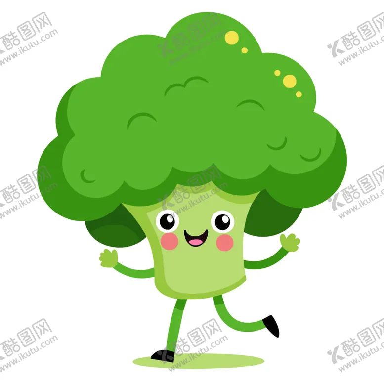 编号：33333502211032177365【酷图网】源文件下载-行走的卡通风格西兰花