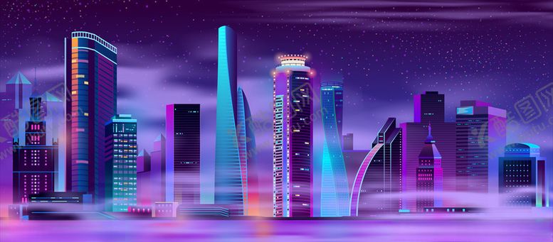 编号：61843305071309229291【酷图网】源文件下载-霓虹城市