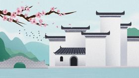 中国风建筑插画