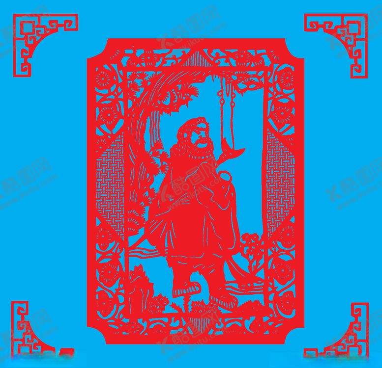 编号：81834609241816235399【酷图网】源文件下载-沙僧剪纸