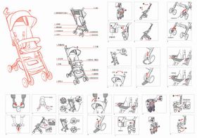 儿童手推车结构图