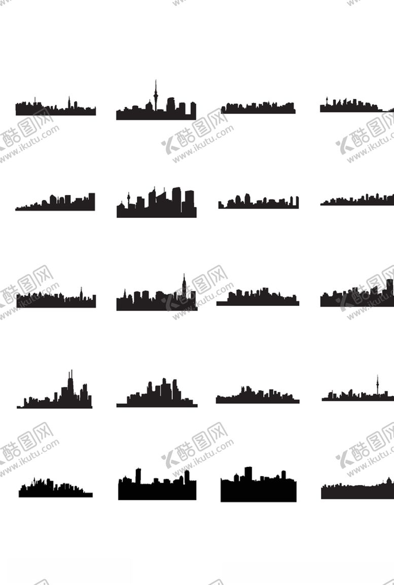 编号：76309110021154483887【酷图网】源文件下载-手绘城市剪影