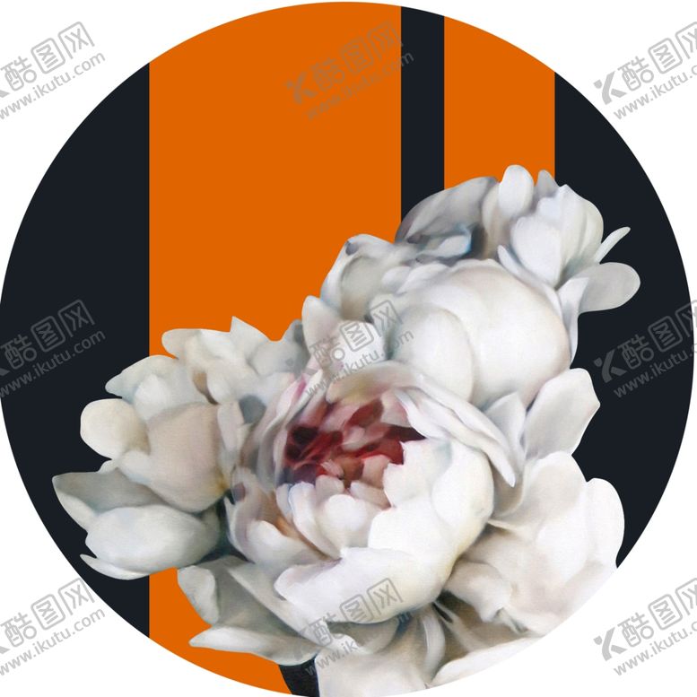 编号：28995501170551296442【酷图网】源文件下载-水彩花卉圆形挂画装饰画