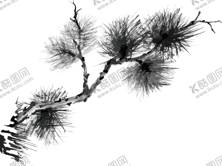 编号：68210009290551139184【酷图网】源文件下载-水墨松树