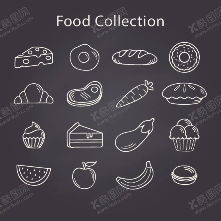 编号：24807512301204036376【酷图网】源文件下载-手绘甜点美食矢量素材