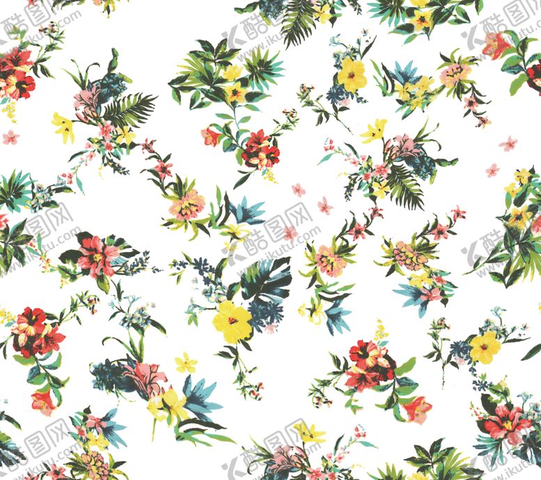 编号：56815010311533161181【酷图网】源文件下载-手绘花数码印花花卉素材