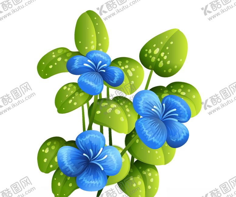 编号：23519305080222239702【酷图网】源文件下载-矢量蓝色花