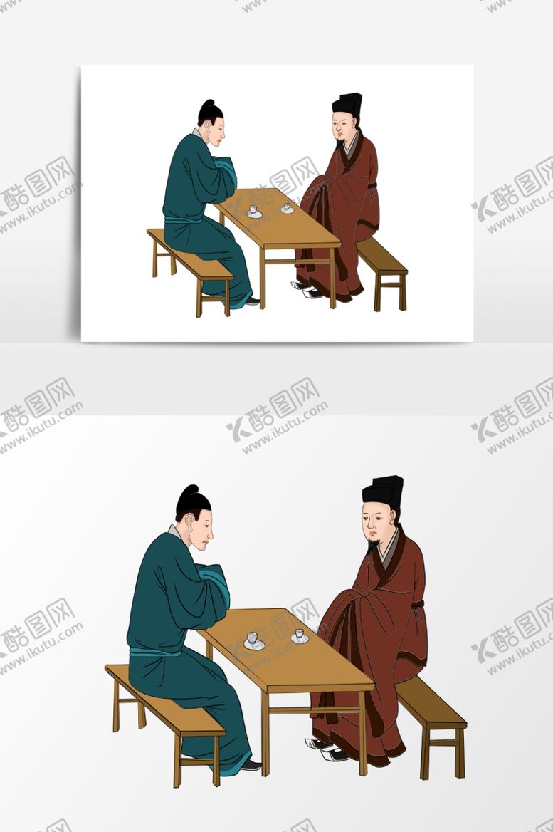编号：36456910191122433377【酷图网】源文件下载-淡彩人物国画