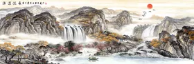山水画墨客厅装饰国