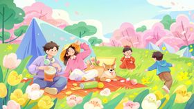 春季场景插画