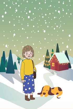 十二月你好积雪小寒一文艺海报