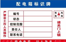 配电箱标识牌