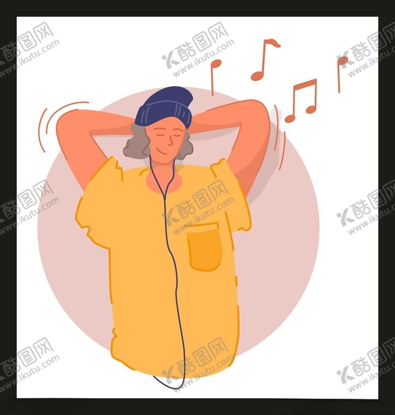 编号：38390901302050483264【酷图网】源文件下载-听音乐女孩