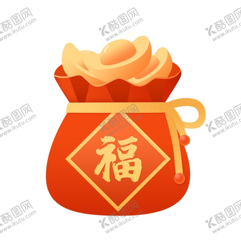 编号：65595304150231355714【酷图网】源文件下载-手绘卡通过年除夕压岁钱红包福袋