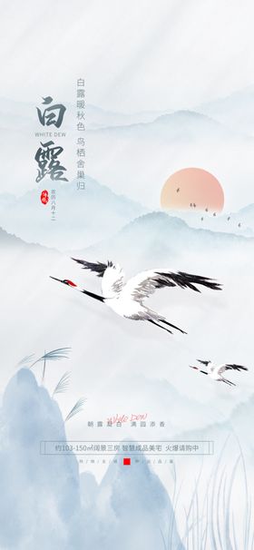 中国风插画白露节气海报