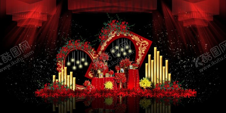编号：53058109151830483040【酷图网】源文件下载-红色婚礼场景效果