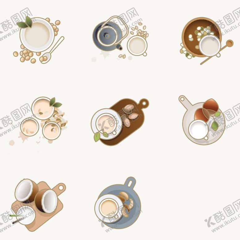 编号：85139510241930099417【酷图网】源文件下载-俯视茶具茶点